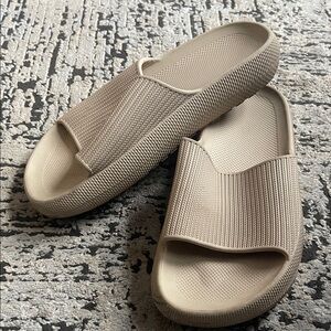 DSG Beige Slide Sandals